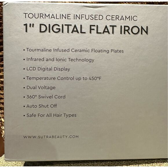 Sutra Digital Flat Iron 1" Tourmaline Infused Ceramic - Picture 5 of 6